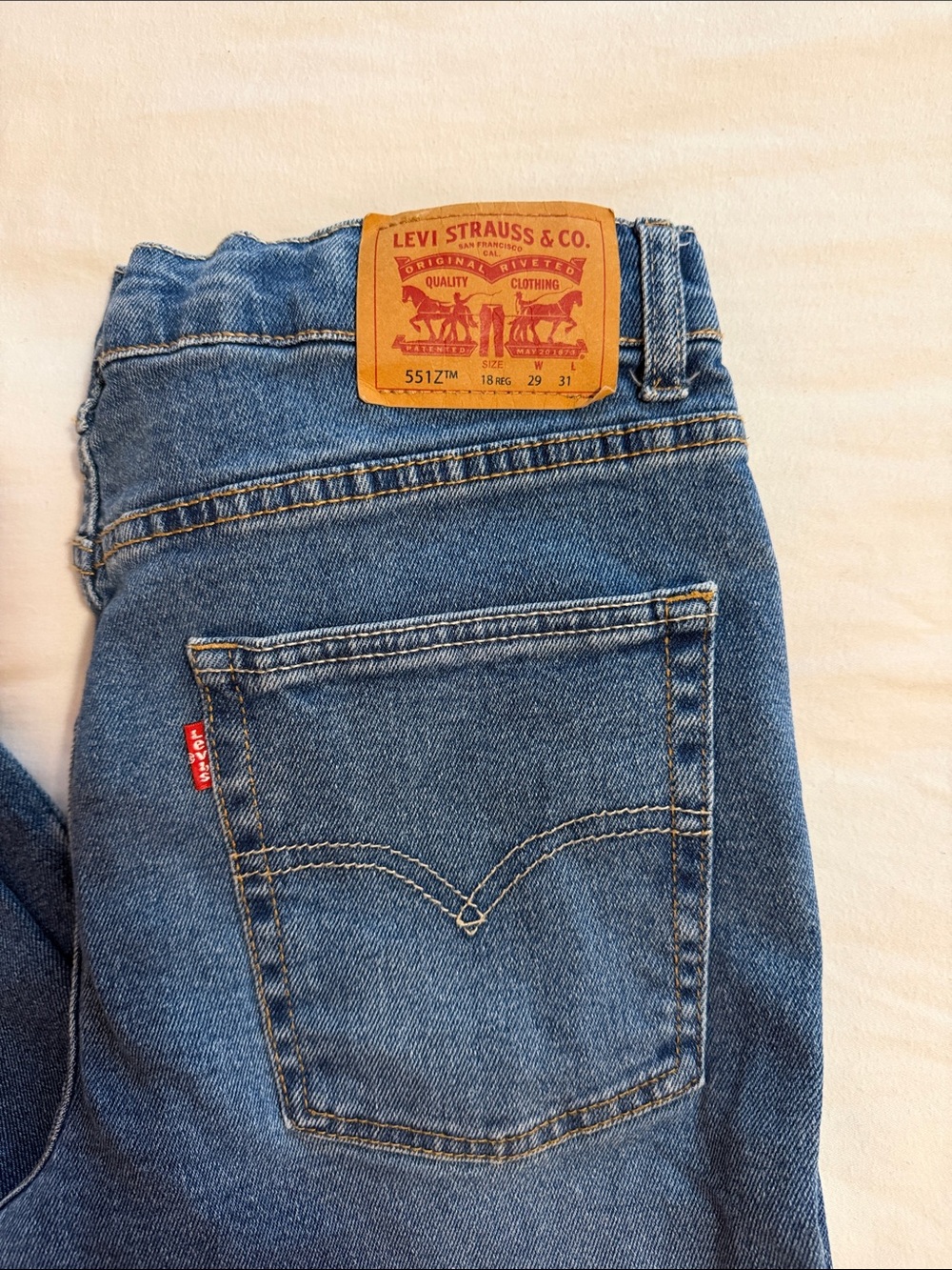 Levi's 551z Blue Denim Jeans with Signature Red Tab
